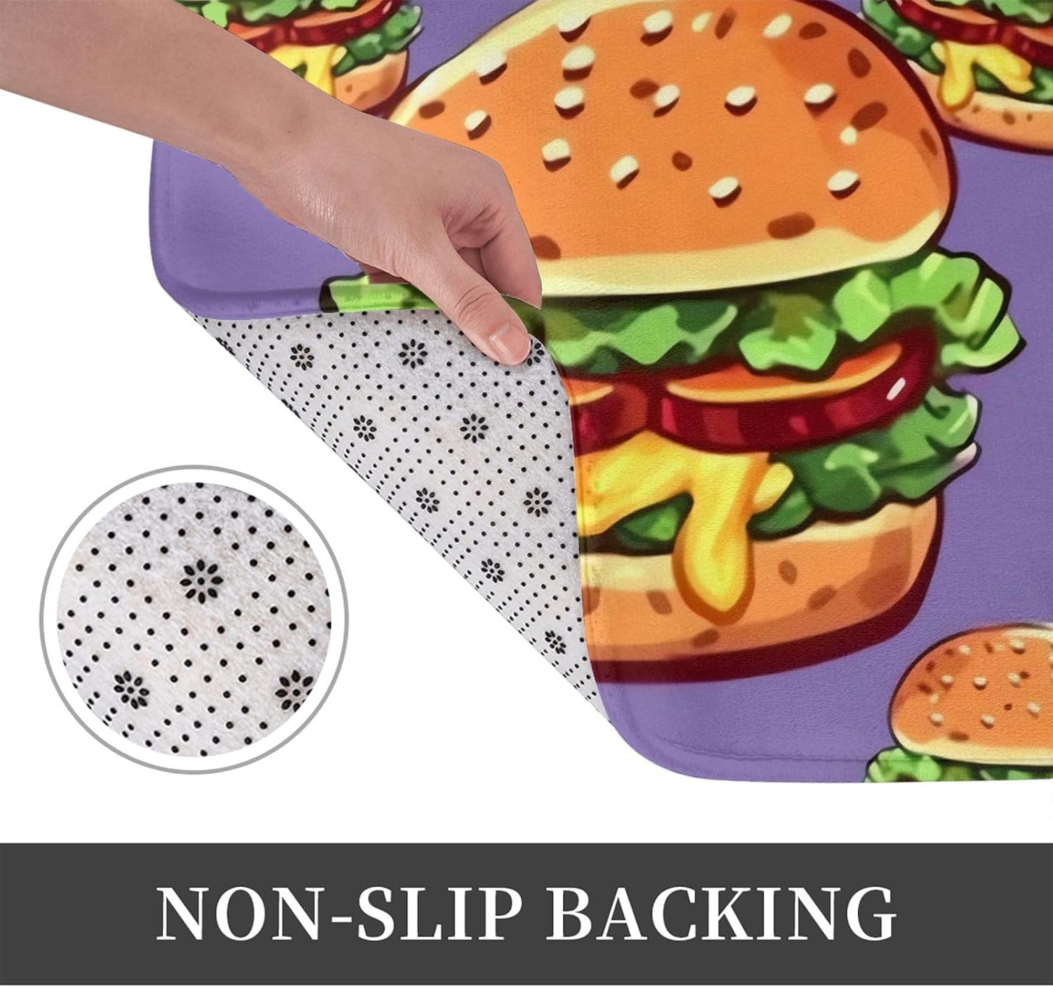 Cartoon Hamburger Welcome Door Mat For Entryway