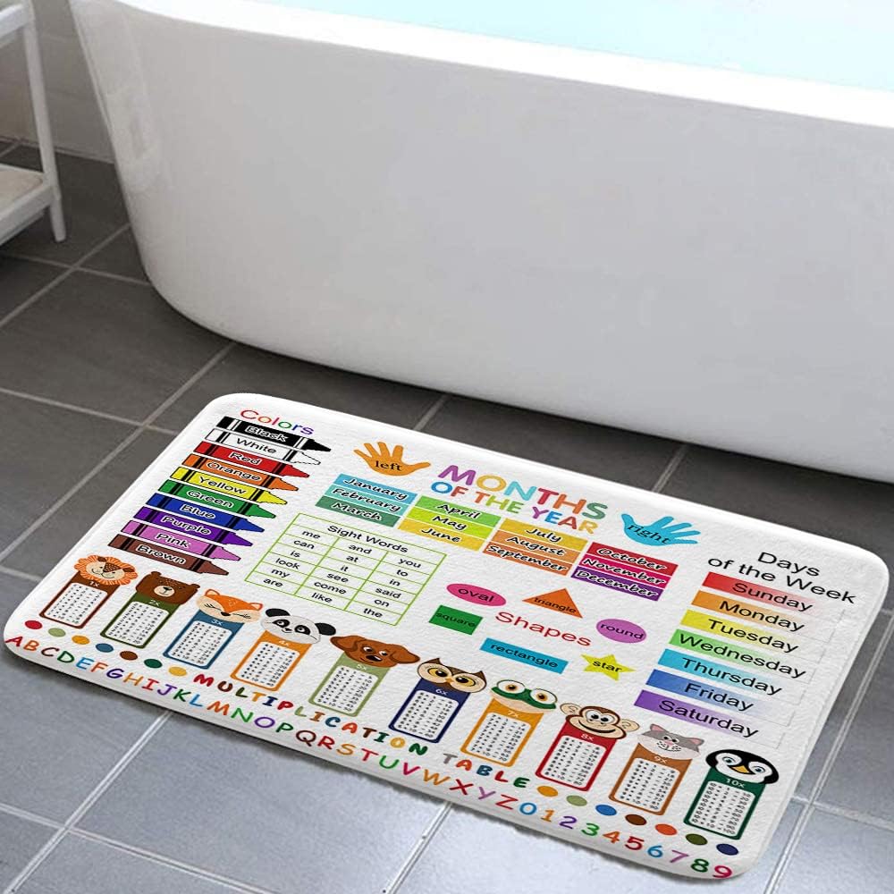 Educational Fun Shower Curtain for Kids