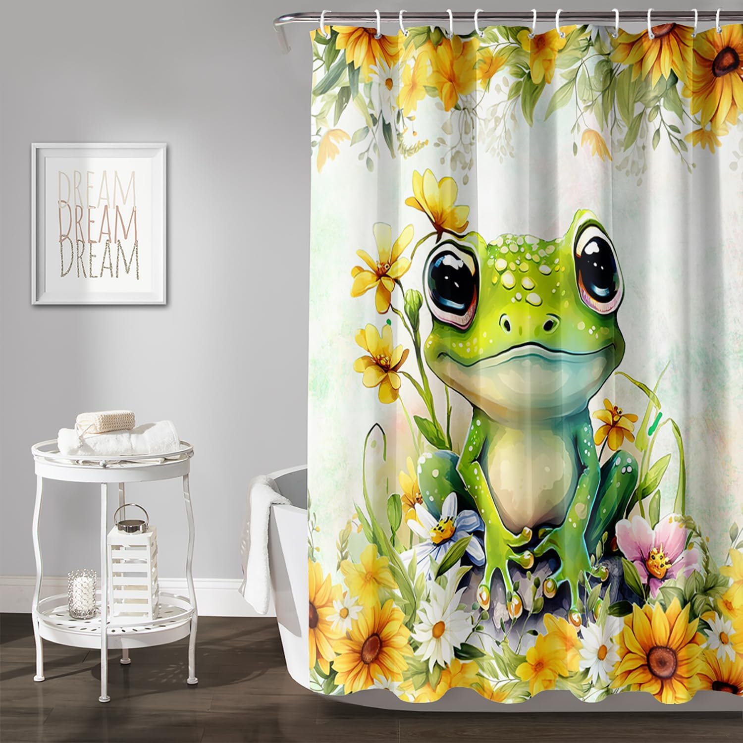 AILONEN Green Frog Shower Curtain