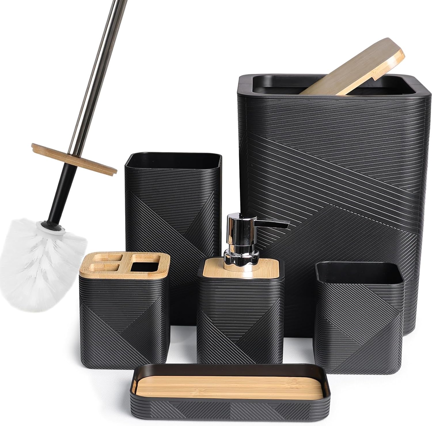 CERBIOR 6-Piece Bamboo Bath Ensemble