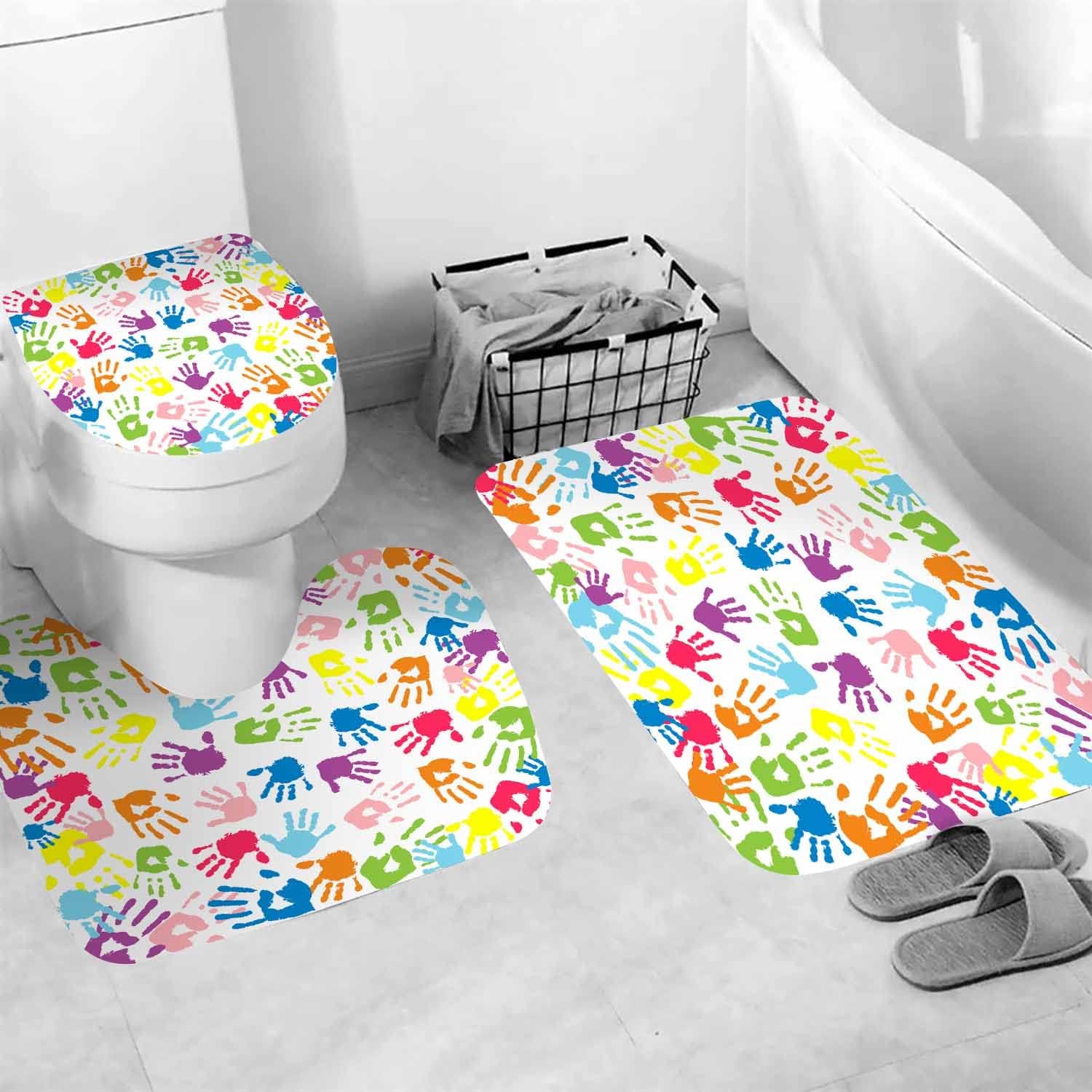 Vibrant Rainbow Shower Curtain Set for Kids