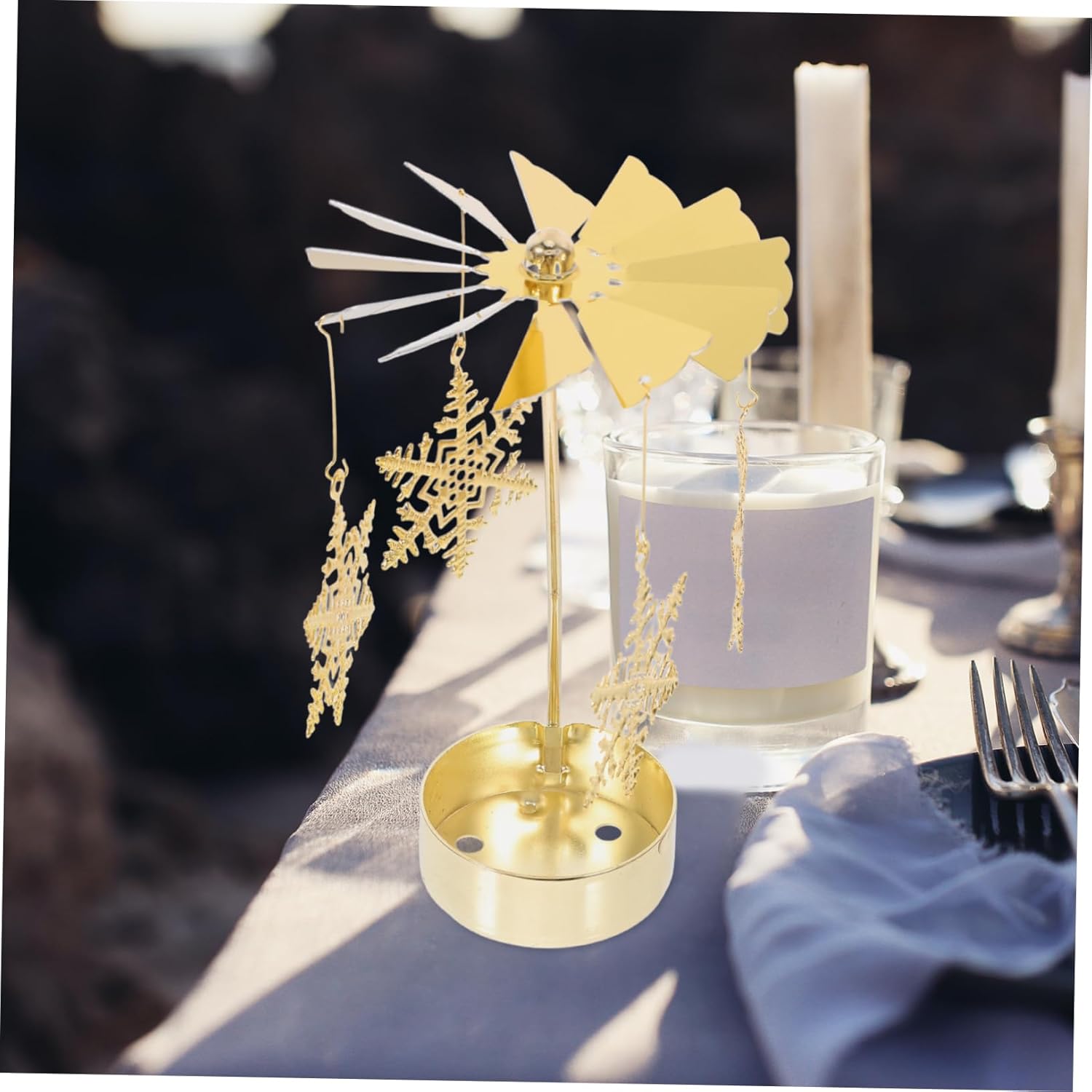 STOBAZA Fairy Carousel Candle Holder - Unique Rotating Candlestick for Christmas Parties