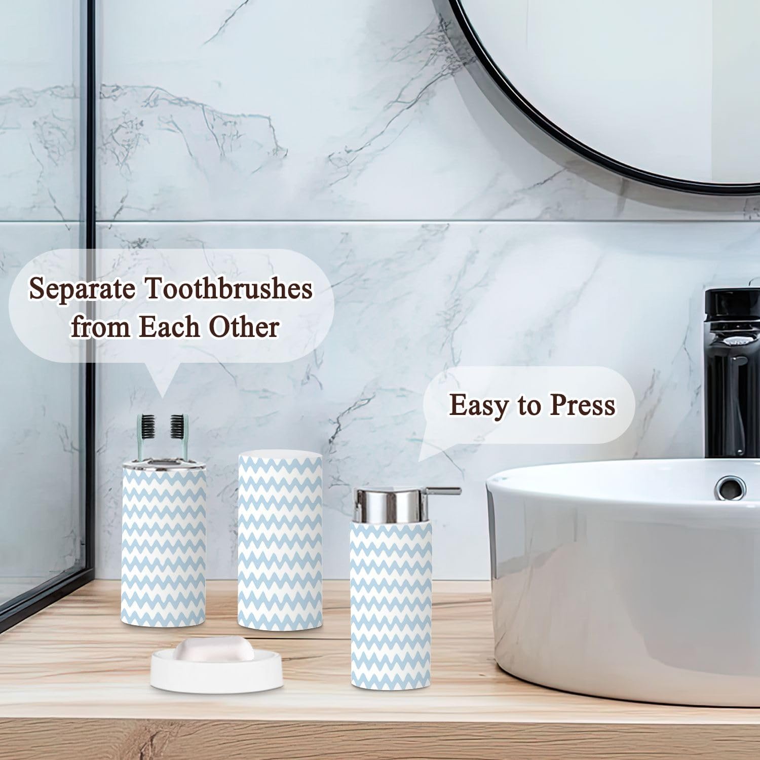 6-Piece Boho Bathroom Accessories Set