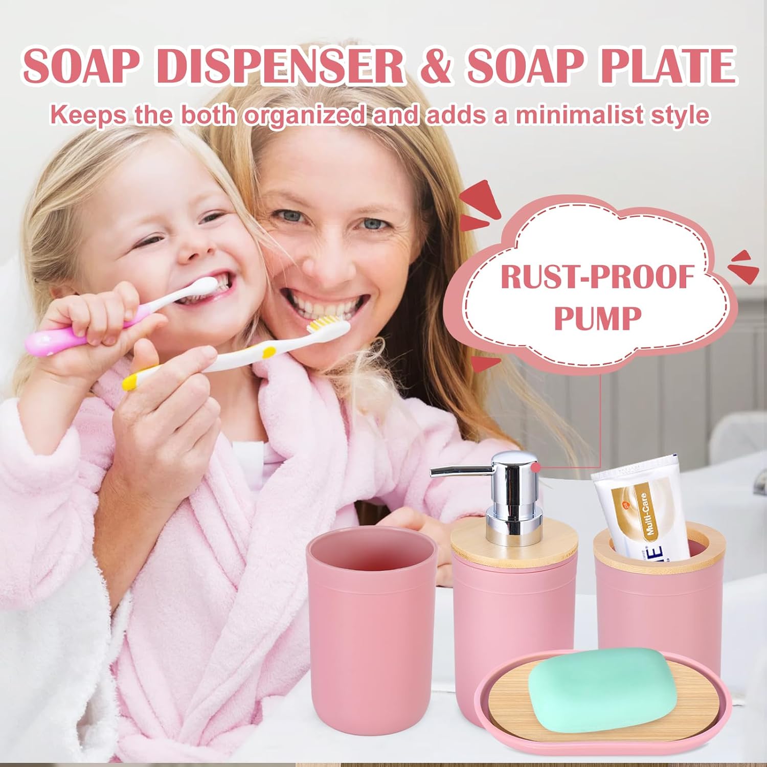 iMucci 9-Piece Plastic Bath Accessories Set - Durable Stylish