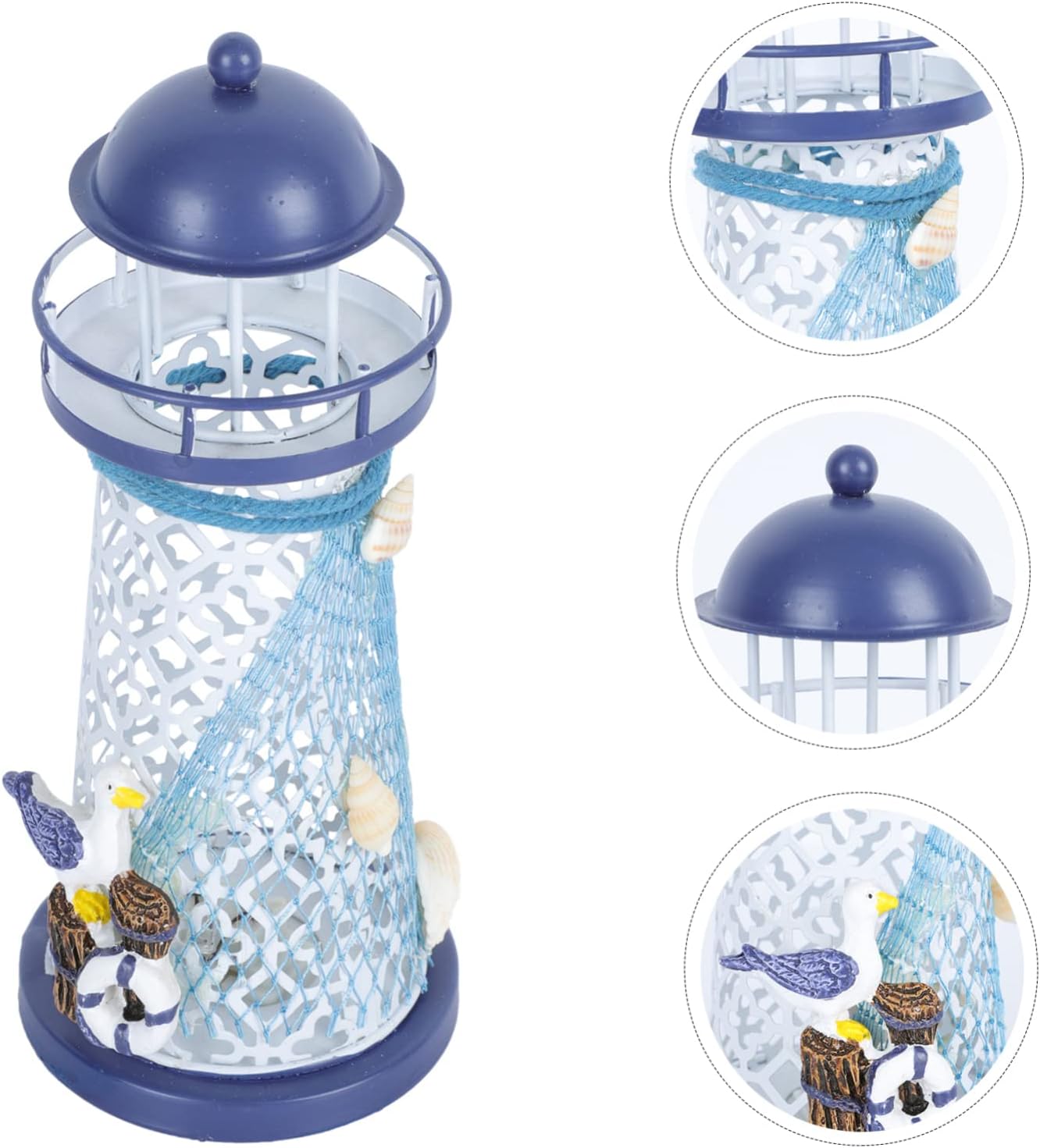 Sky Blue Iron Art Candle Holder