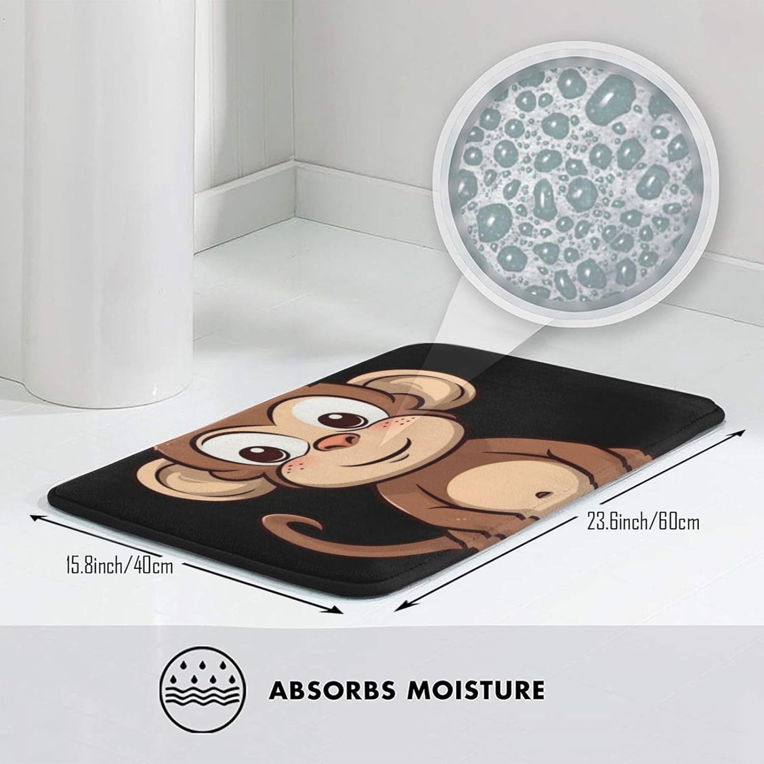 Cartoon Brown Monkey Front Door Mat 236x157