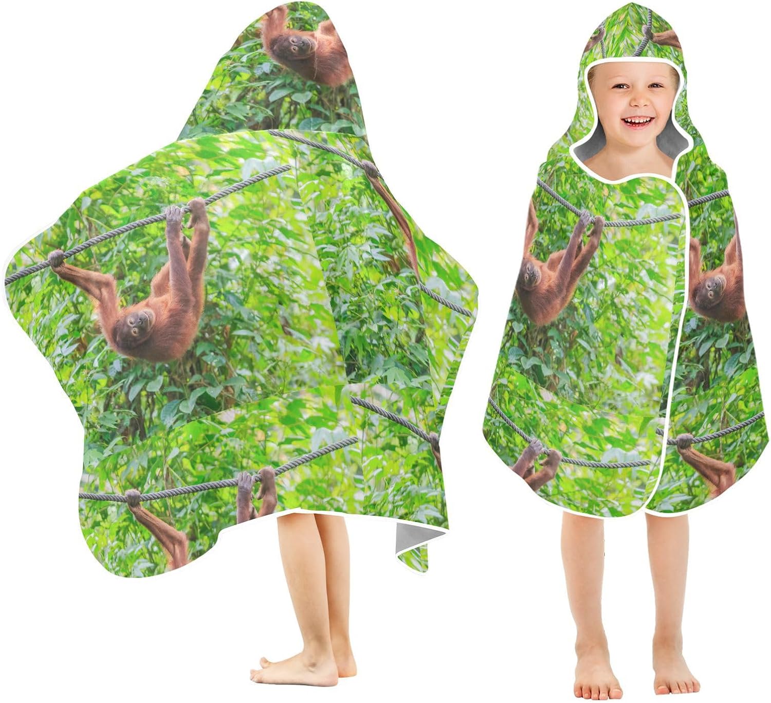 Dussdil Kids Beach Towels with Orangutan Pongo Design for Boys and Girls