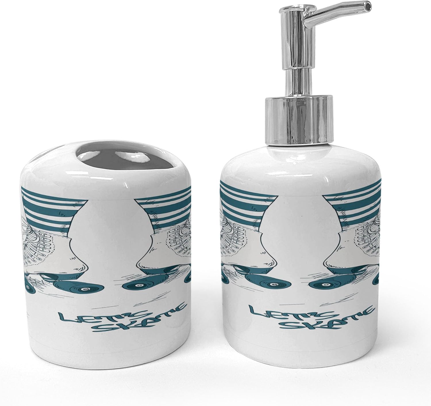 Retro Stylish Toothbrush Soap Dispenser Set