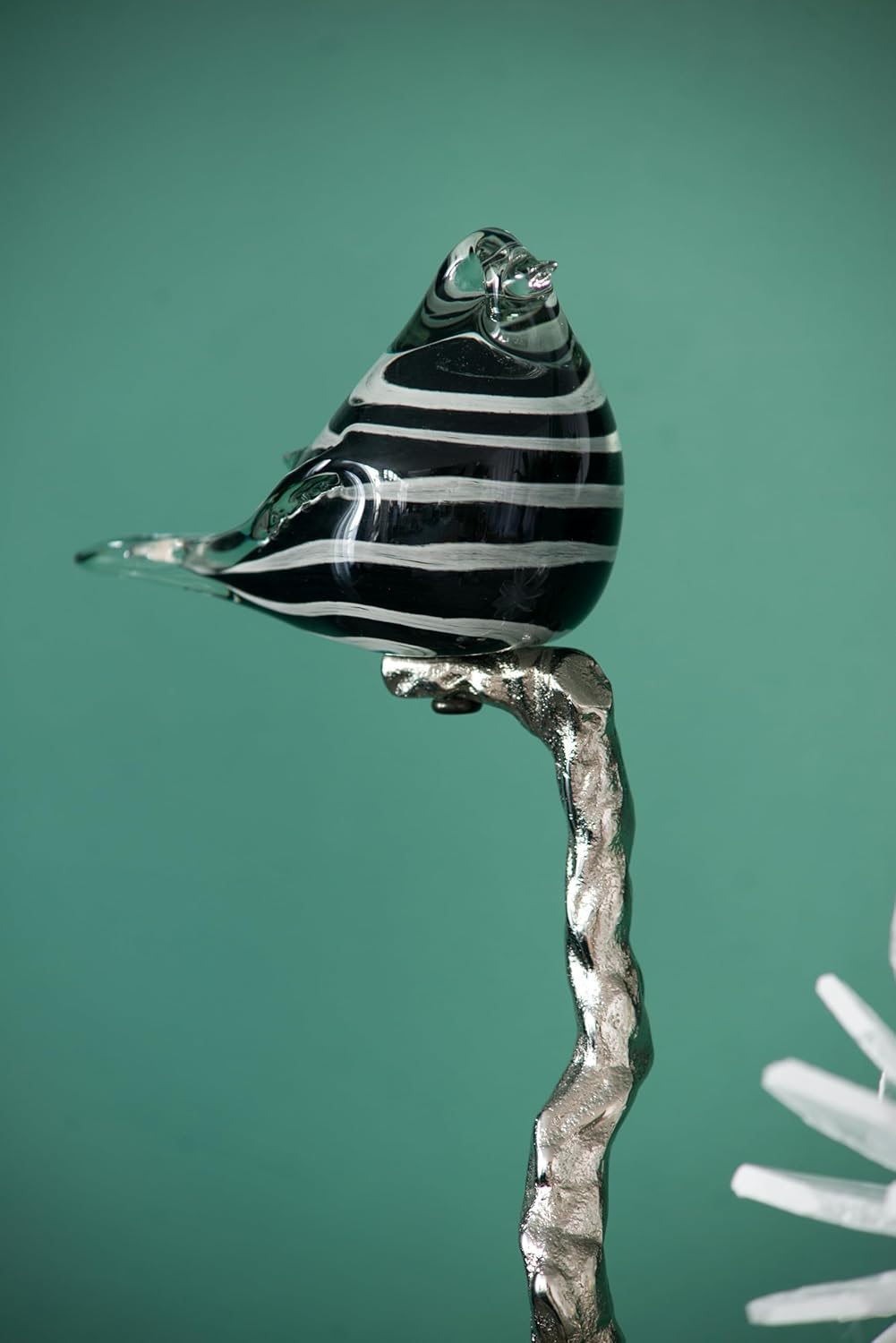 Aluminum Candle Holder with Marble Base Nature-Inspired Bird Figurine
