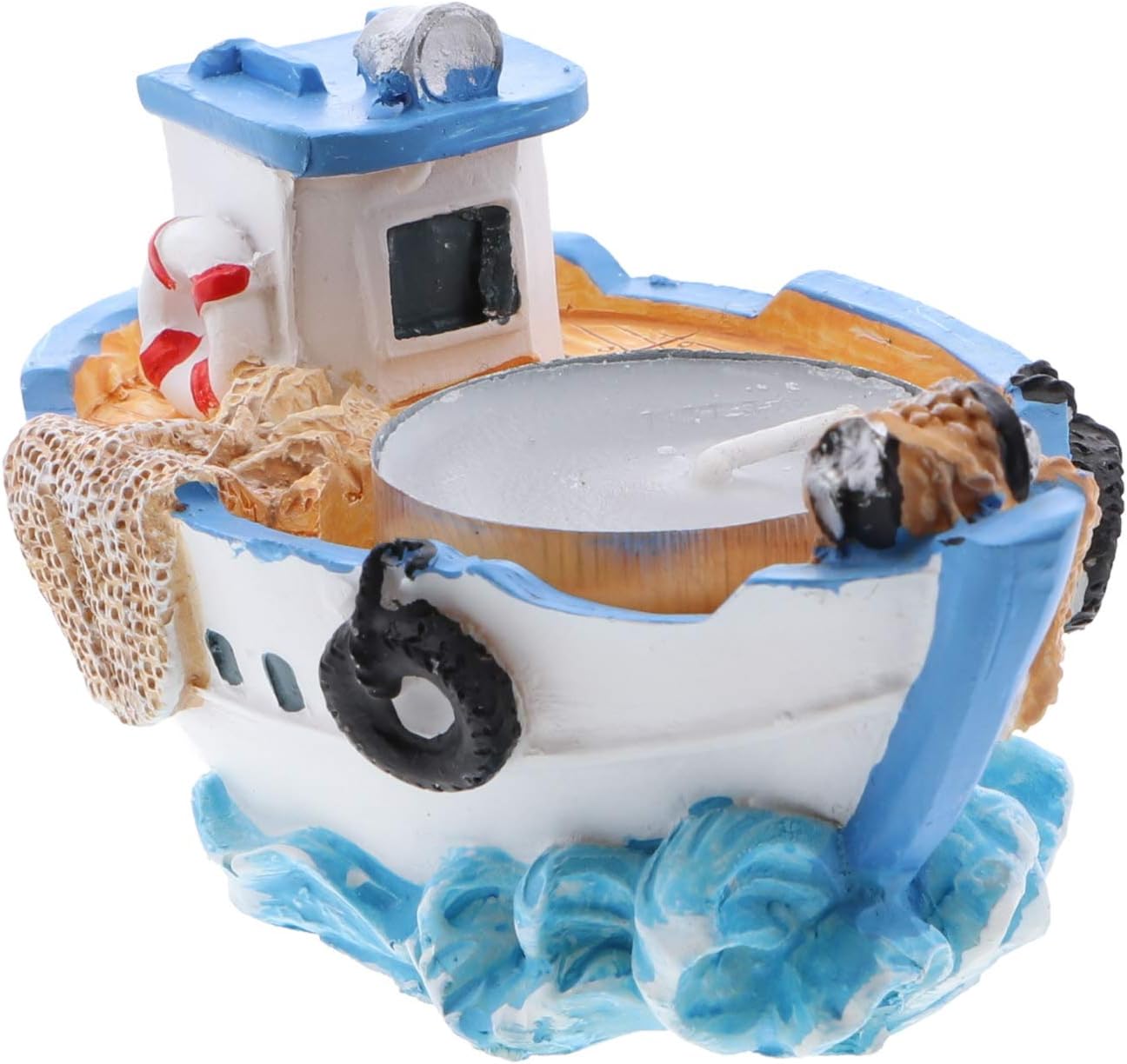 Nautical Tea Light Holder Boat Shape Brown 35x15x175 in