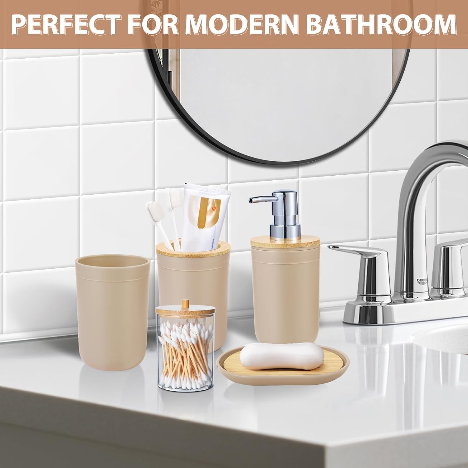 iMucci 5 Piece Bathroom Accessories Set