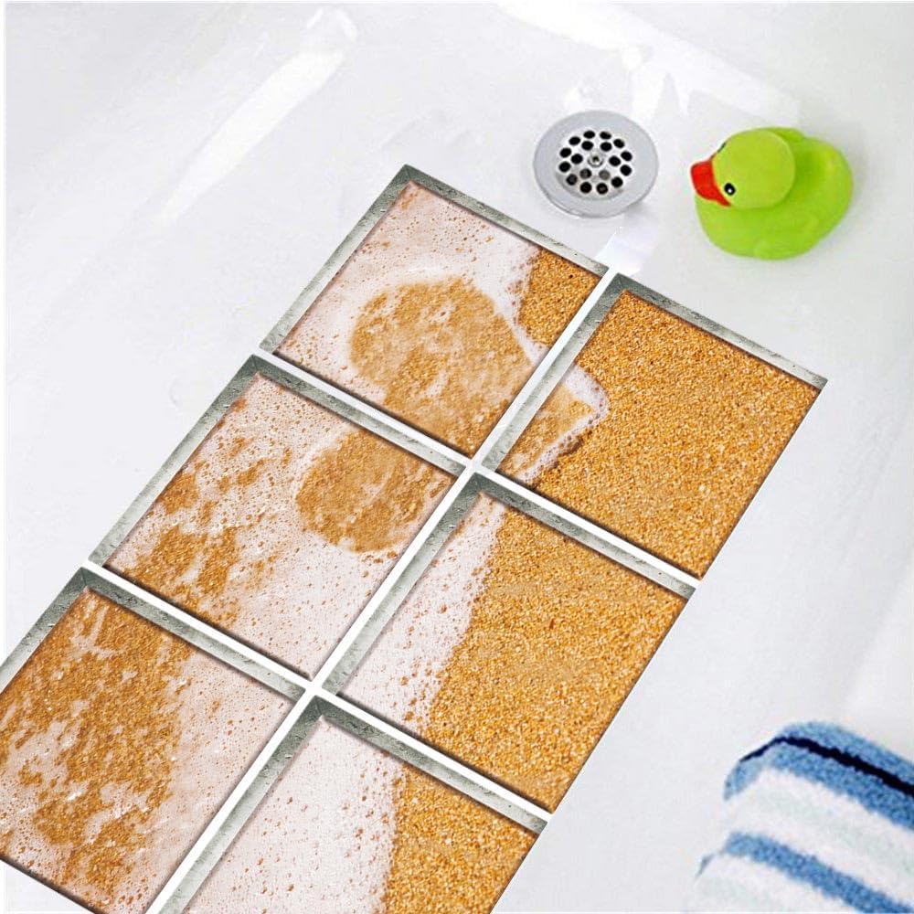 Non Slip Bathtub Stickers Square 59x59 Inch 6pcs for Adults and Kids