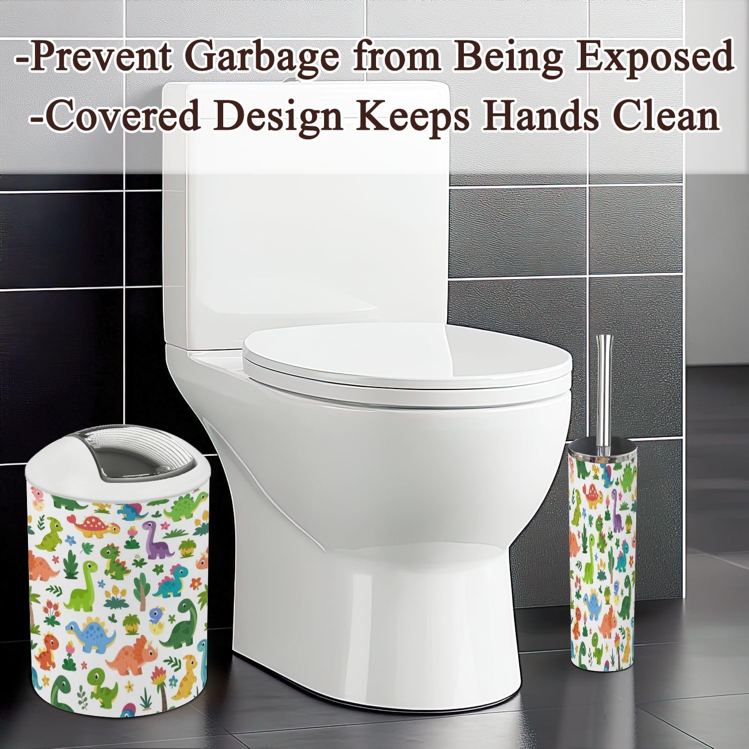 Unique 6-Piece Cartoon Dinosaur Bathroom Set for Kids