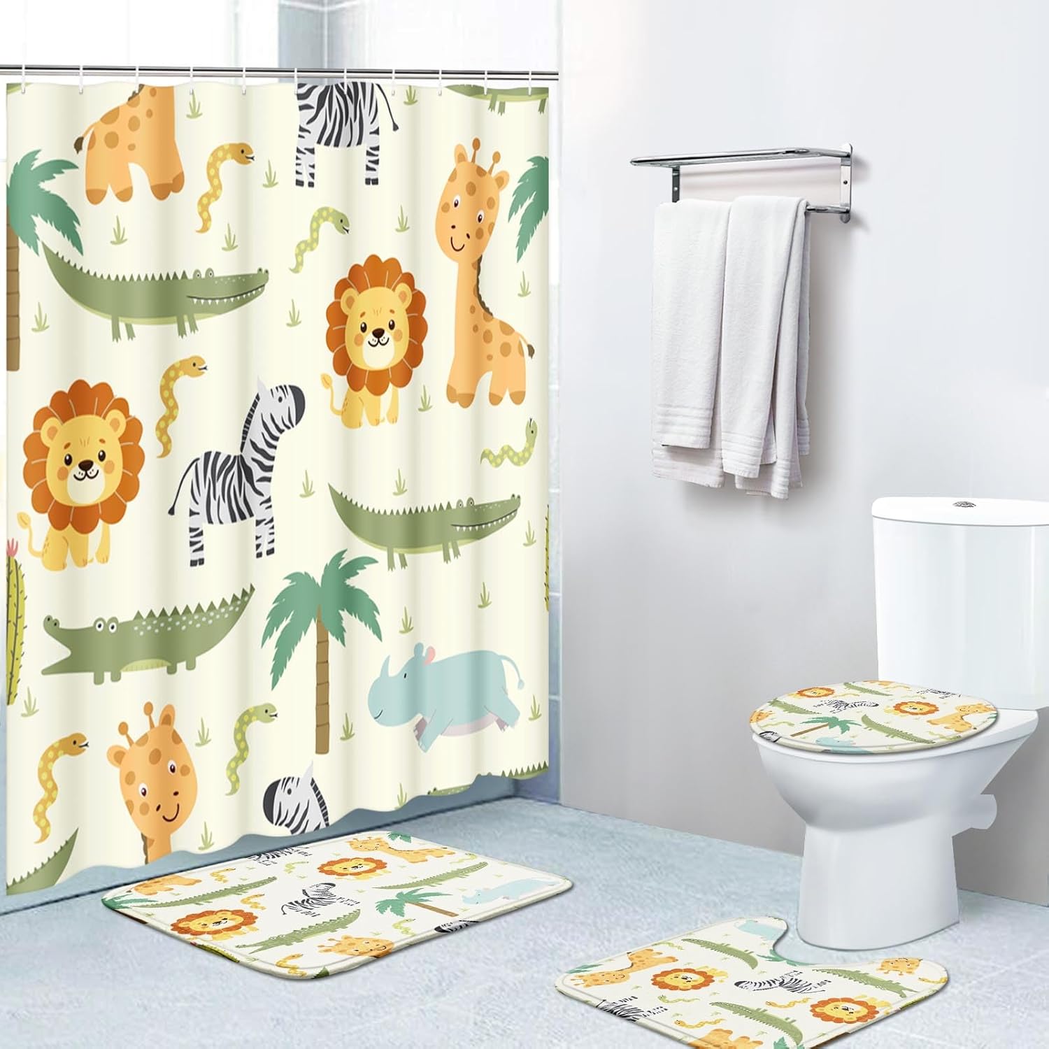 Britimes 4 Piece Bathroom Set with Non-Slip Rugs