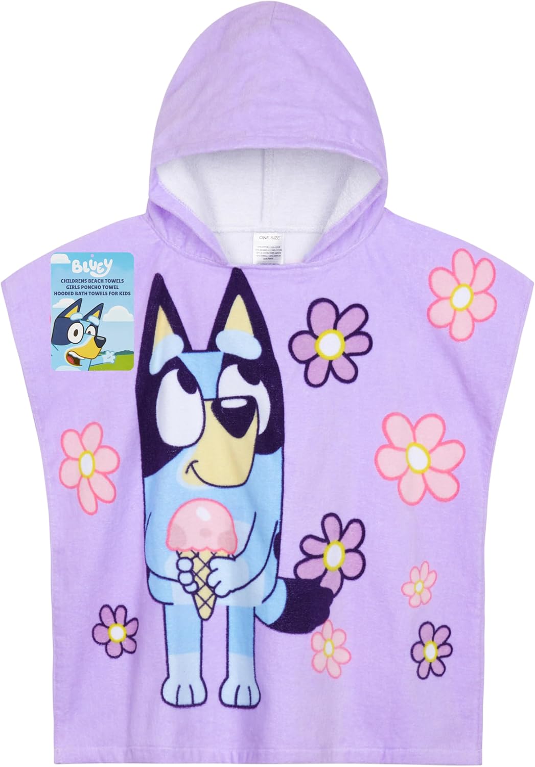 Bluey Kids Hooded Beach Towel for Pool Bath