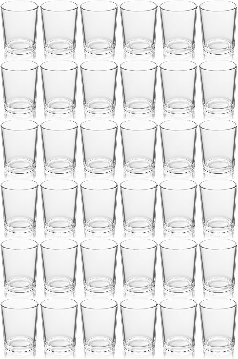 36-Piece Glass Votives Reusable Candle Holders