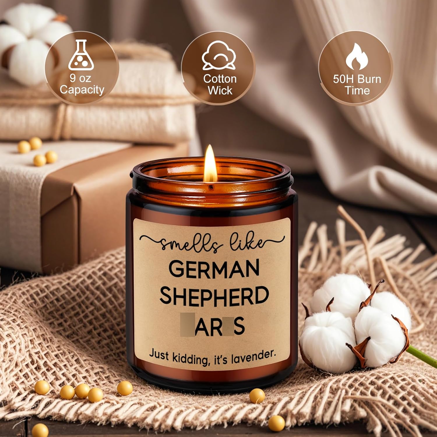 German Shepherd Fart Candle