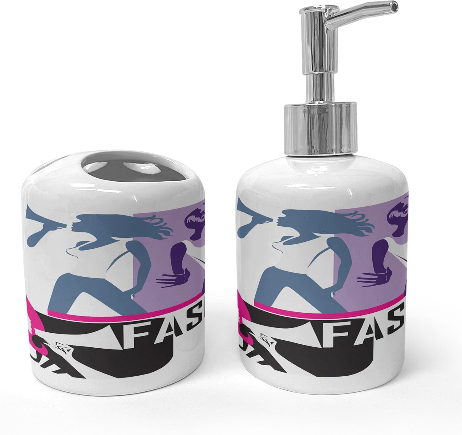 Elegant Home Decor Set of 2 - Toothbrush Soap Dispenser