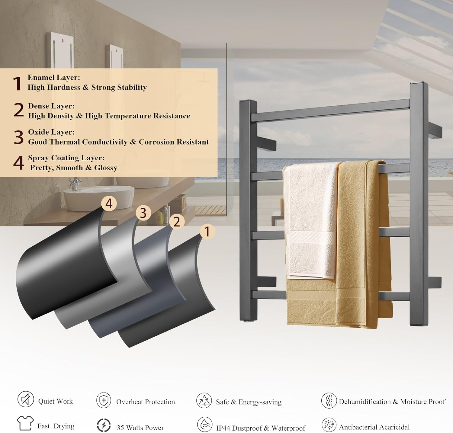 Stainless Steel Wall-Mounted Electric Towel Warmer