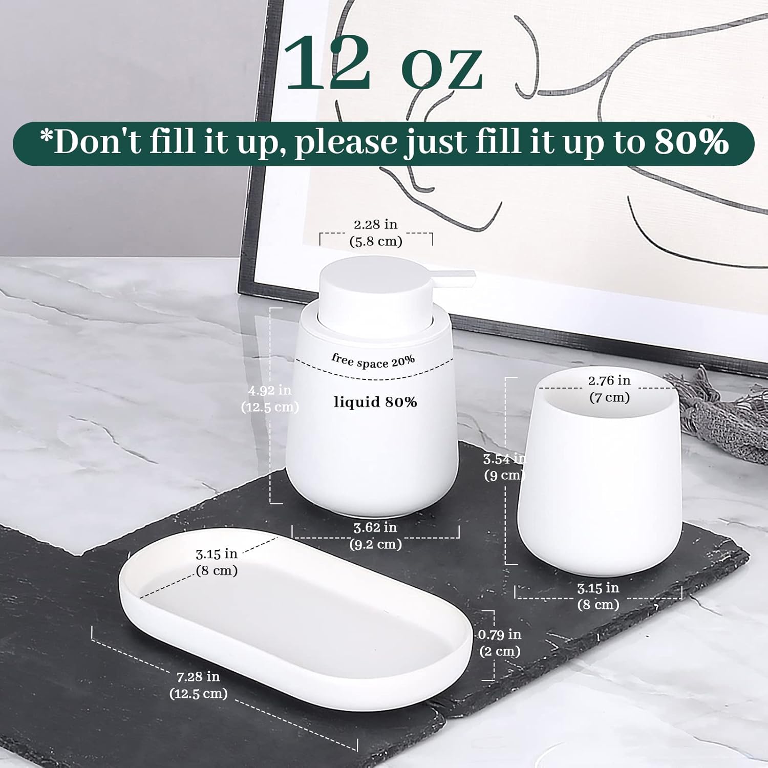 BosilunLife Complete White Bathroom Accessory Set