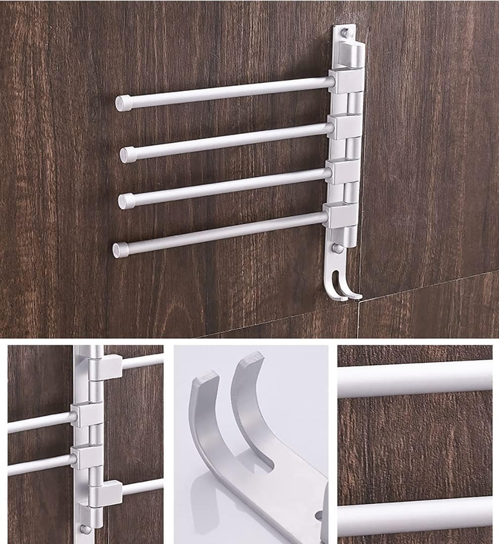 WAPKYRUST-RESISTANT STAINLESS STEEL TOWEL RACK WITH 4 ARMS FOR SPACE SAVING