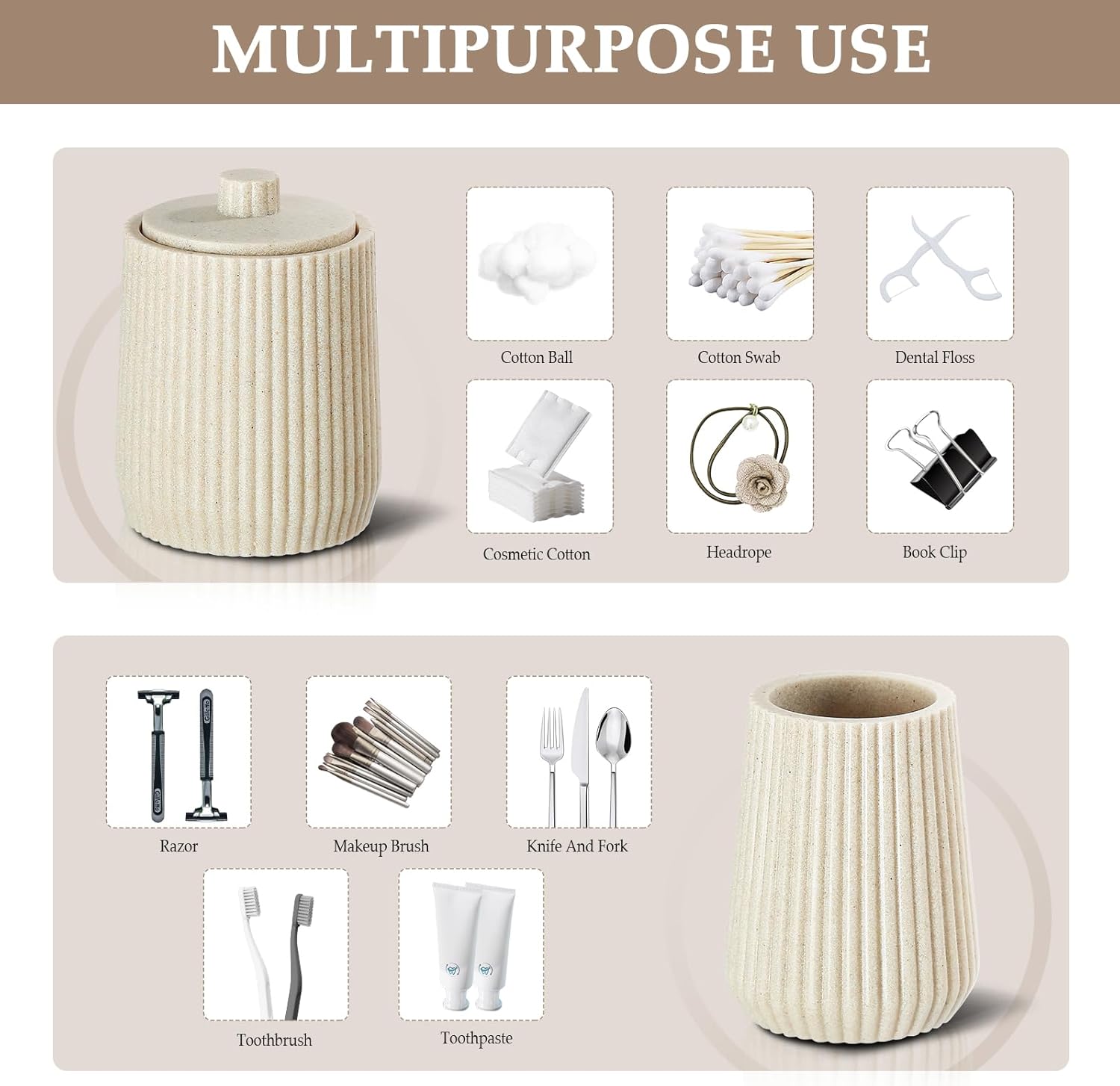 Beige Bathroom Accessories Set