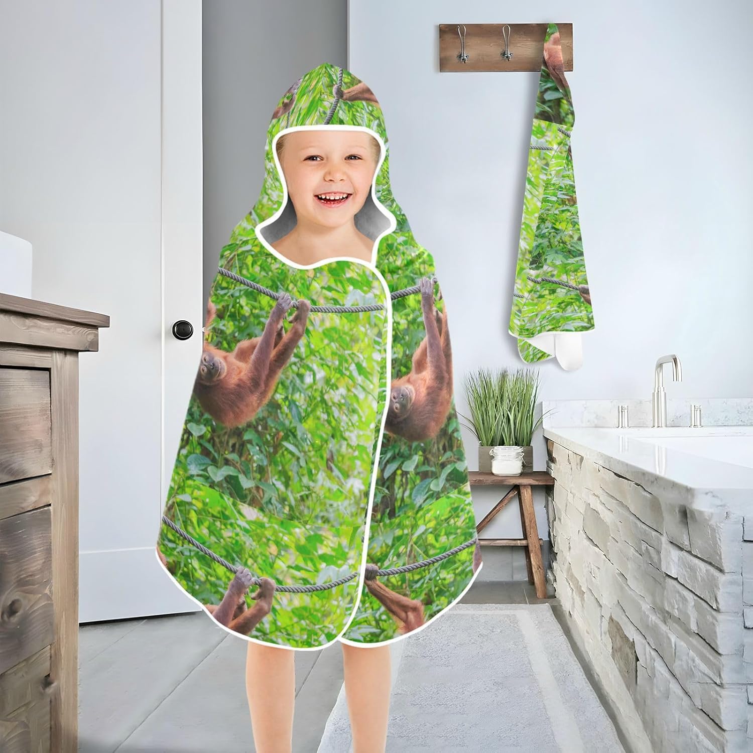 Dussdil Kids Beach Towels with Orangutan Pongo Design for Boys and Girls