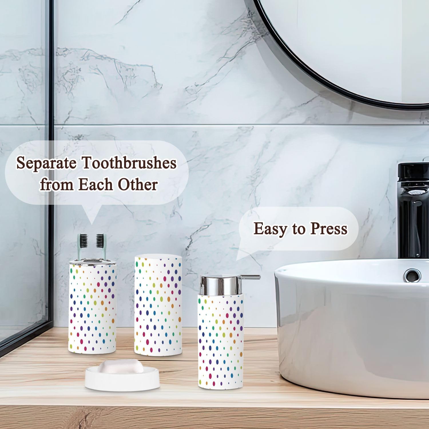 Pride Rainbow 6 Pcs Bathroom Accessories Set