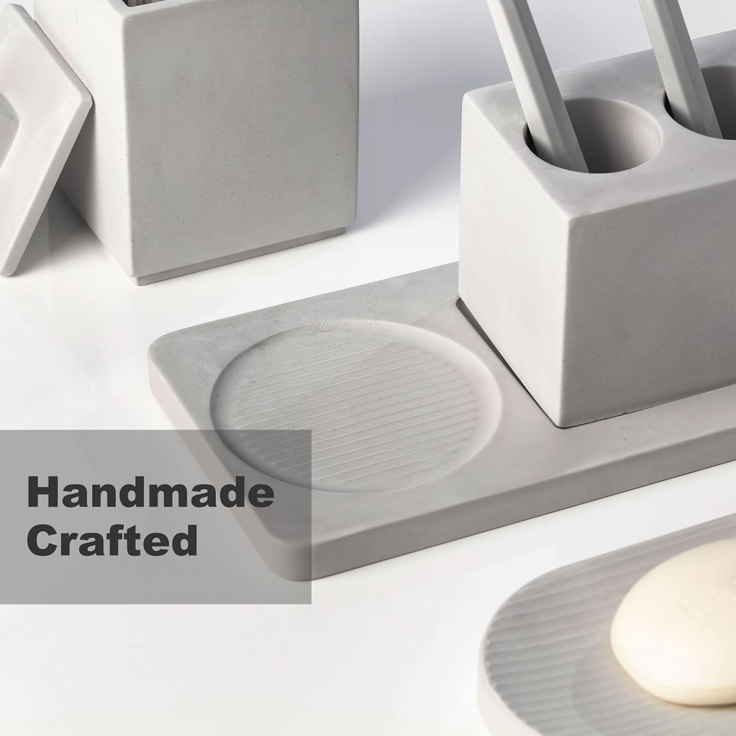 AUSAULAC Sturdy Diatomite Bathroom Accessory Set in Grey