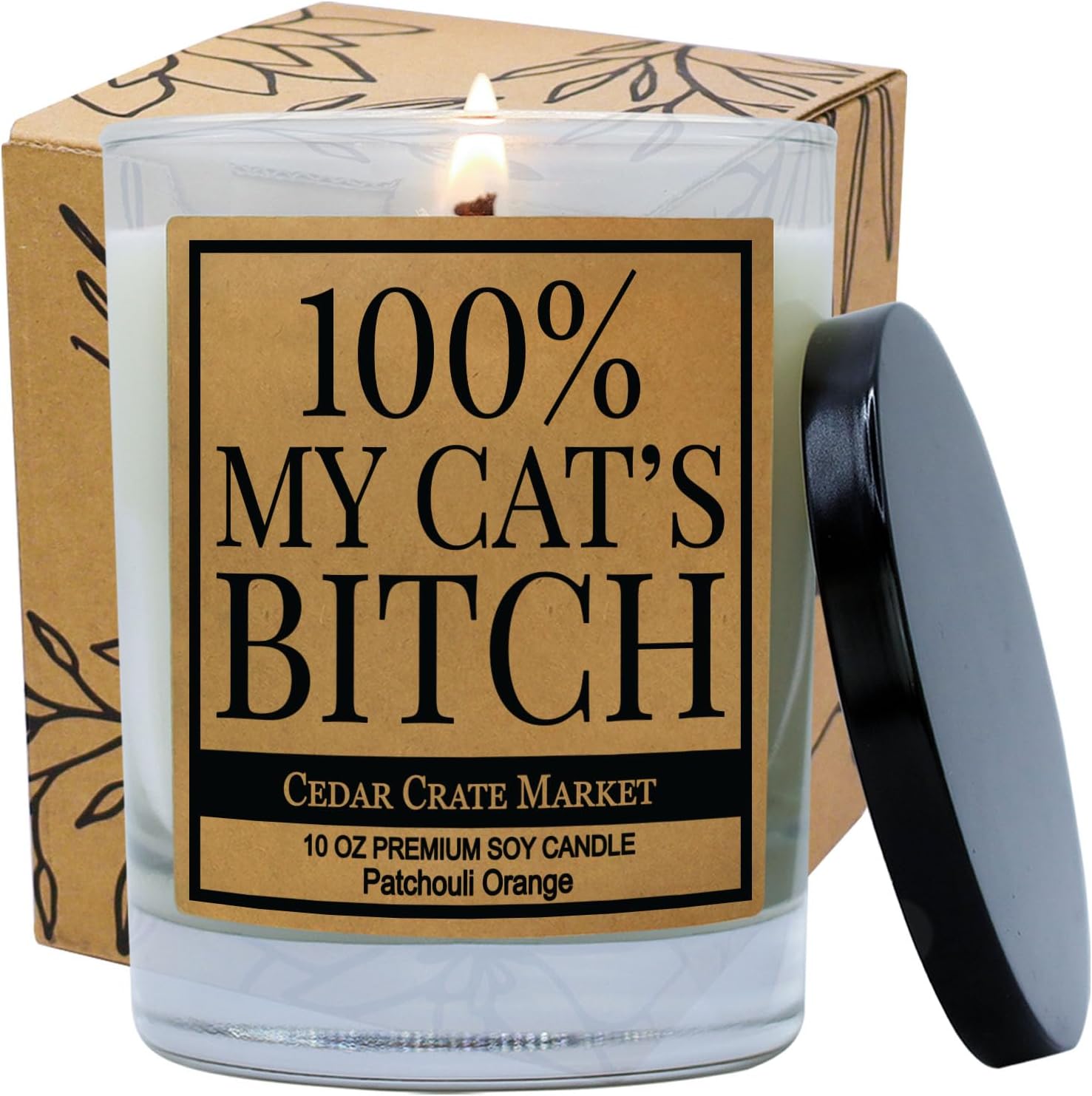 Curious Cat - 100 Soy-Candle for Women 10oz Jar Gift