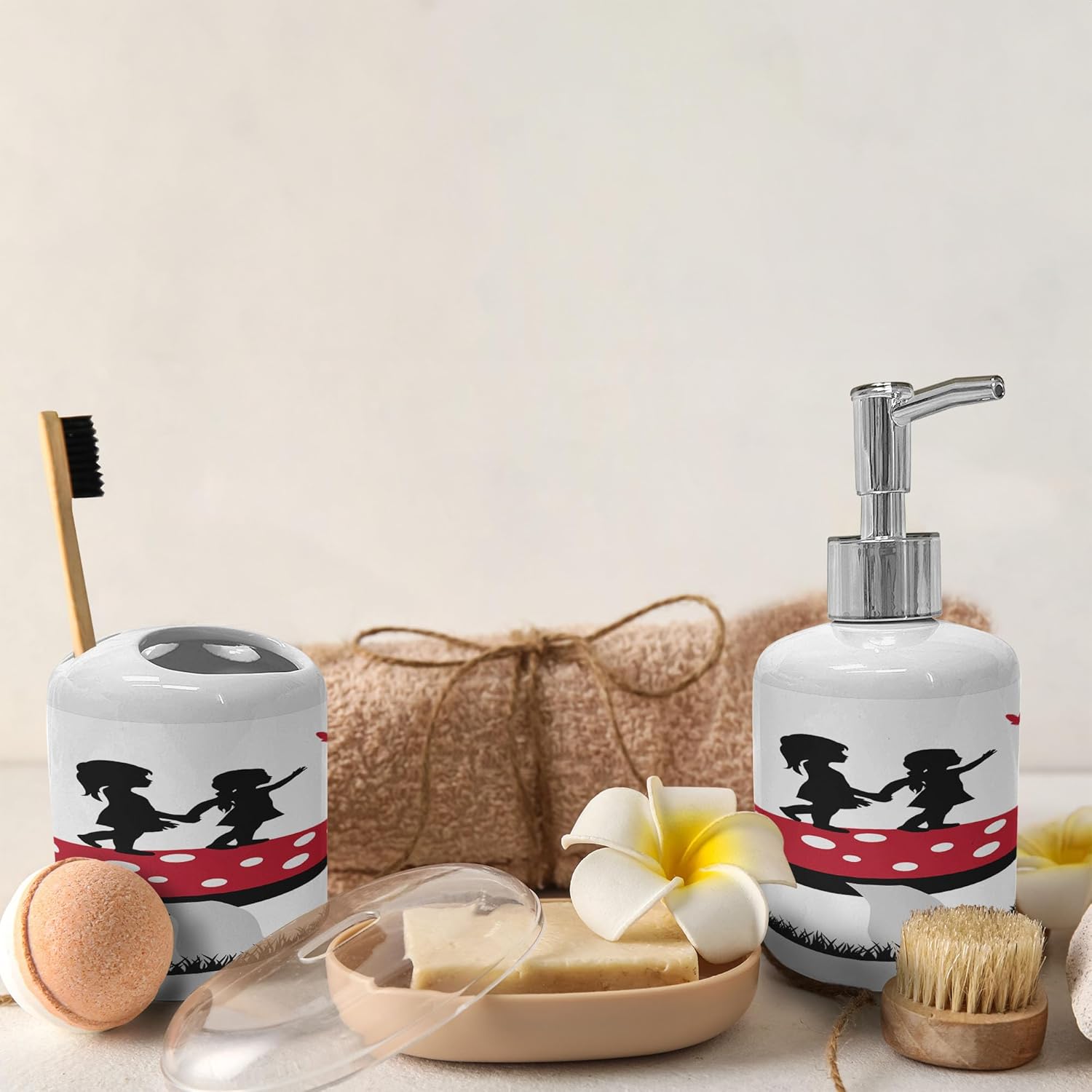 Unique Mushroom Toothbrush Holder Set