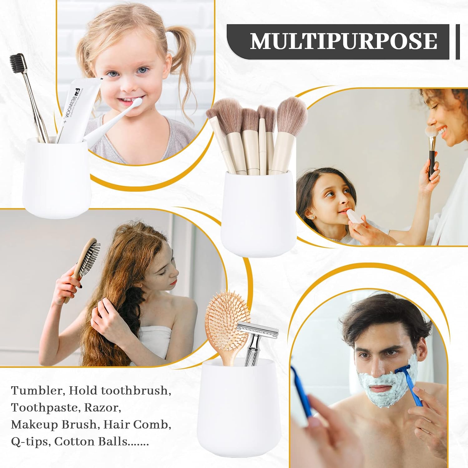 BosilunLife Complete White Bathroom Accessory Set
