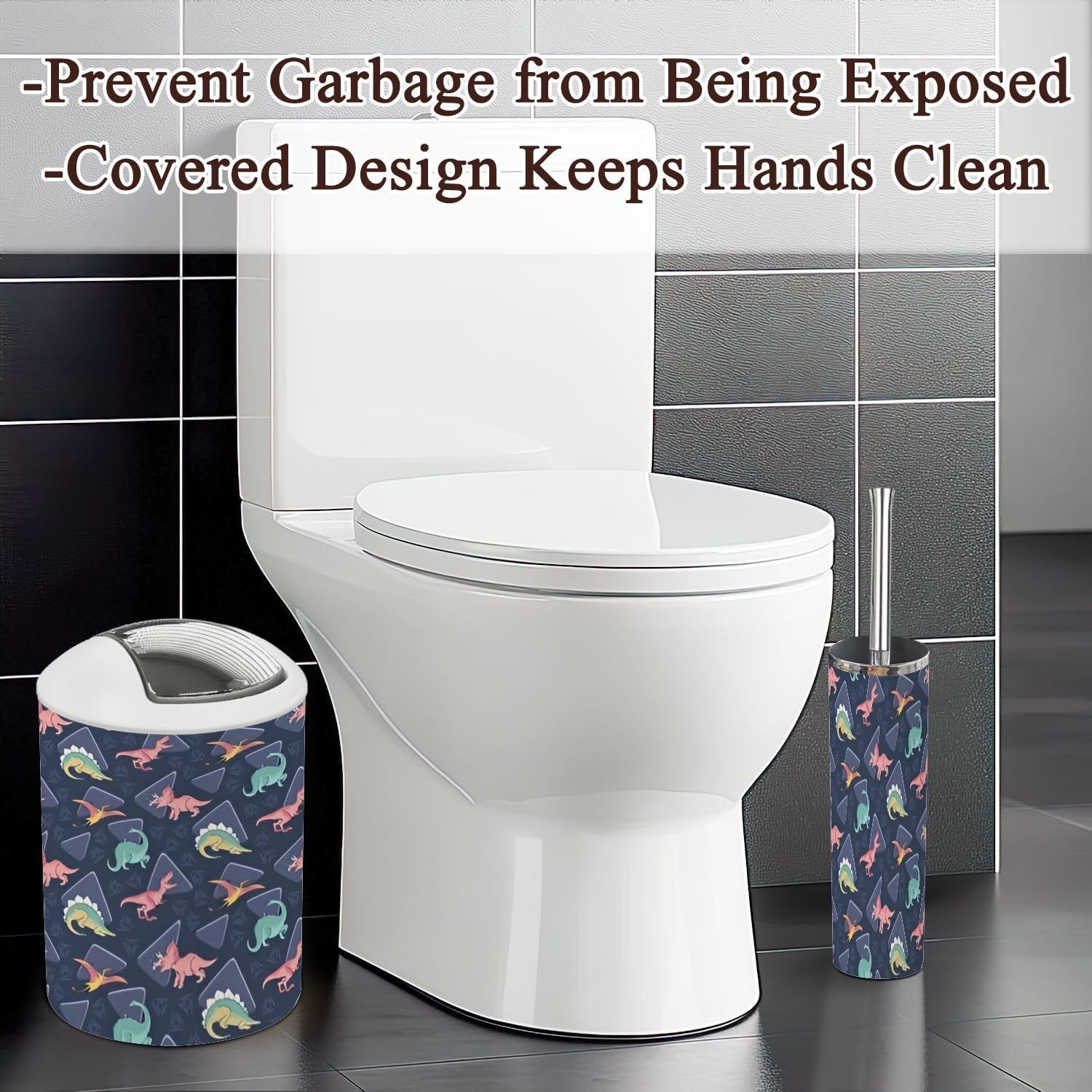 Cute Kids Dinosaur Pattern Bathroom Accessories Set 6 Pcs