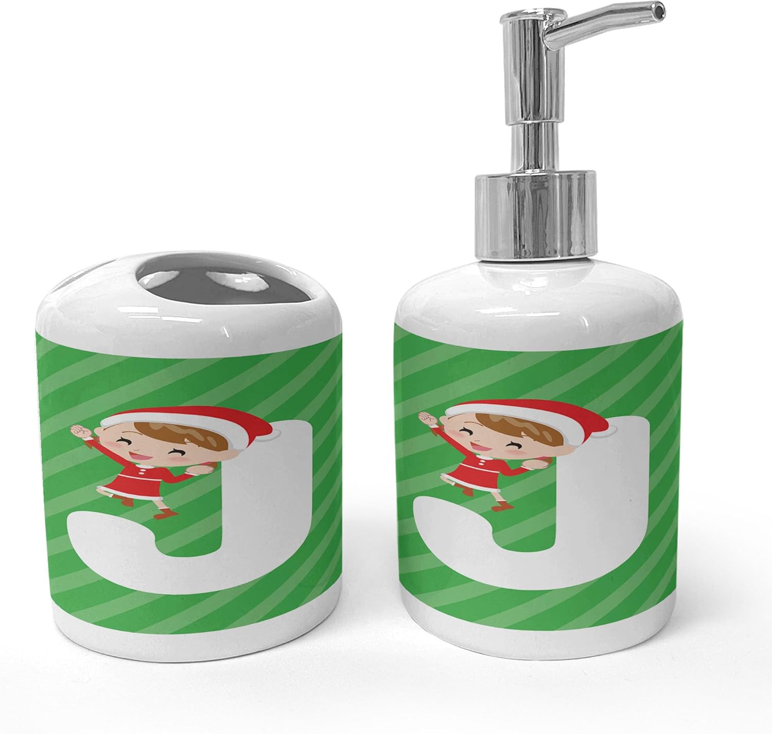JHappy Ceramic Toothbrush Soap Dispenser Set
