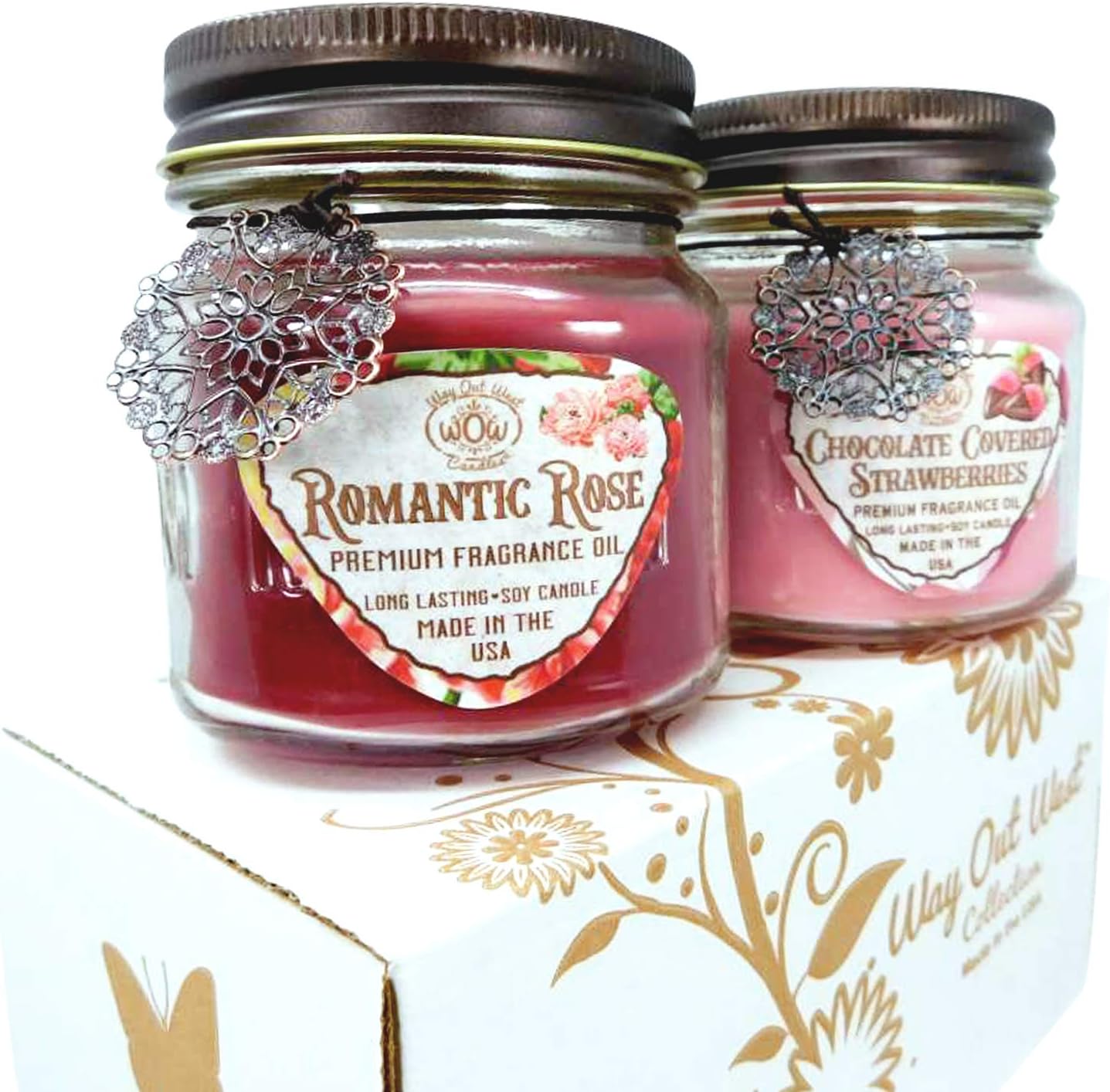 Handmade USA Jar Candles Romantic Scented Set