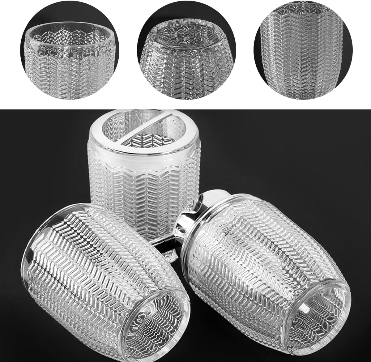 3-Piece Glass Bathroom Accessories Set