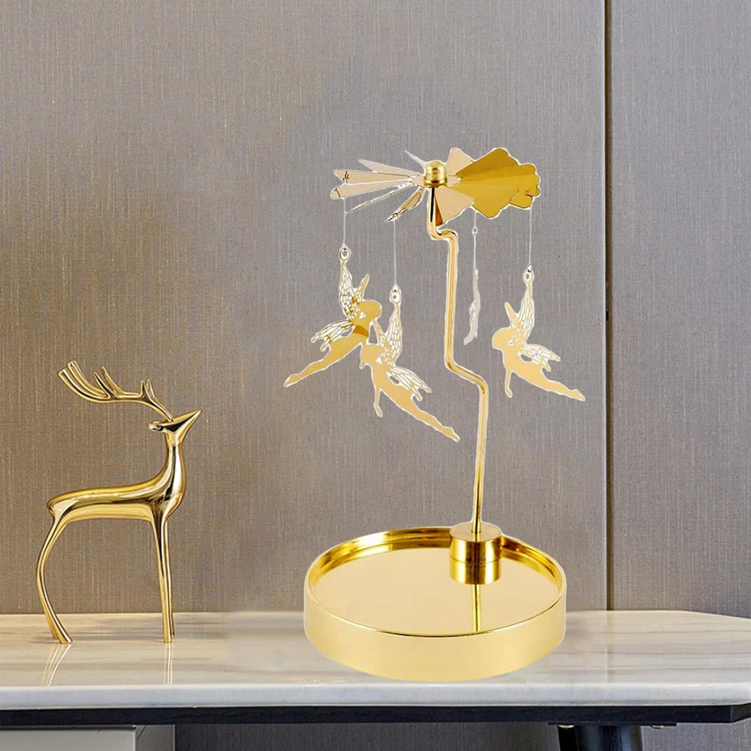 Magnificent Stainless Steel Spinning Candle Holder