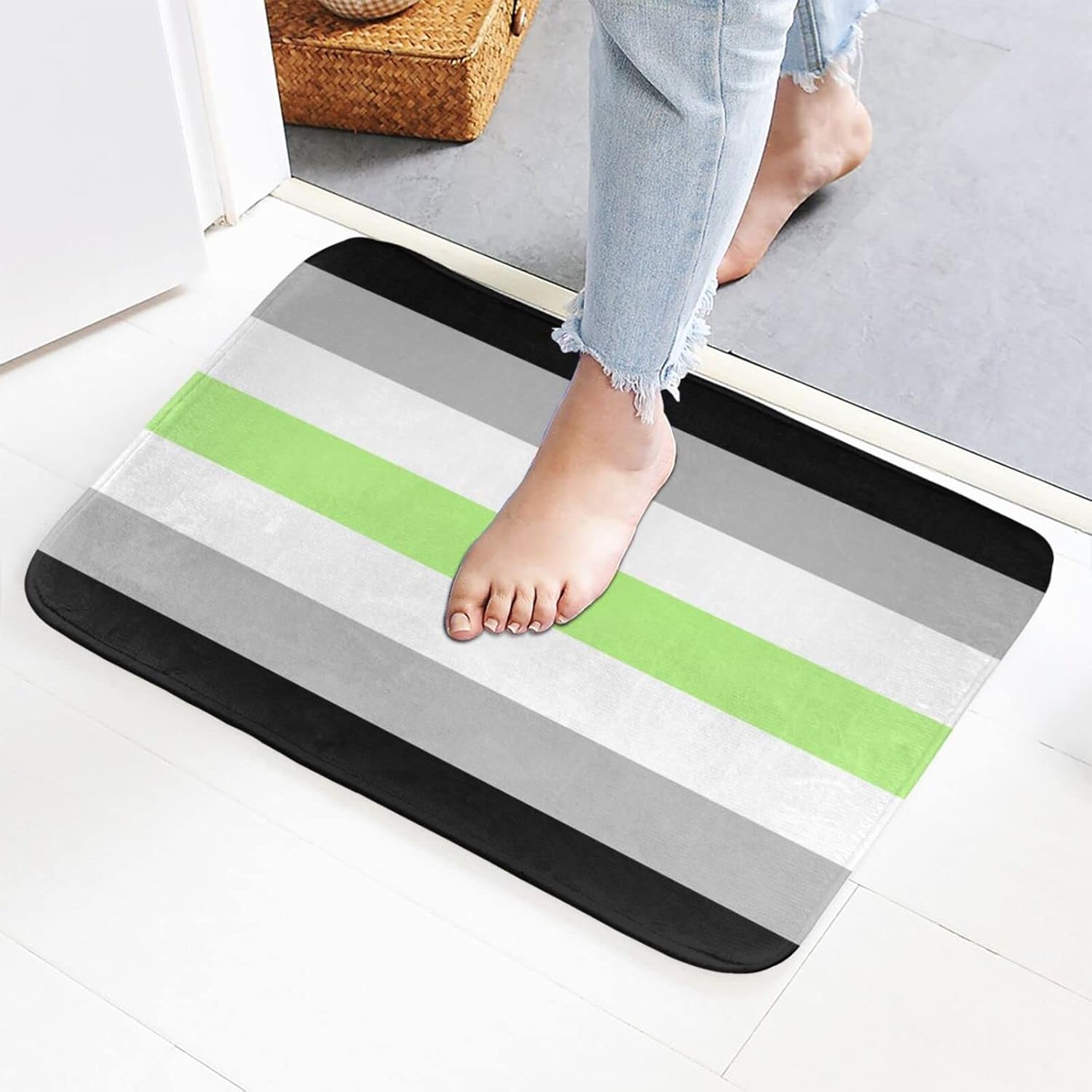 Gender-Neutral Pride Flag Throws - Non-Slip Bathroom More