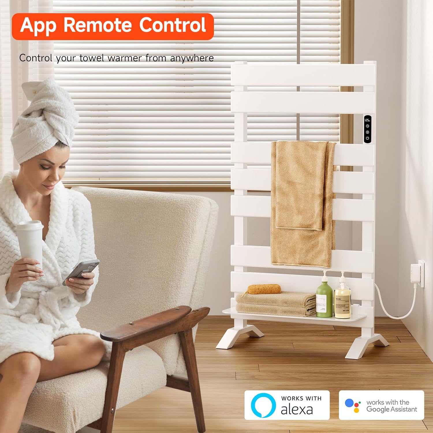 Heated Towel Warmer with WiFi Remote Control