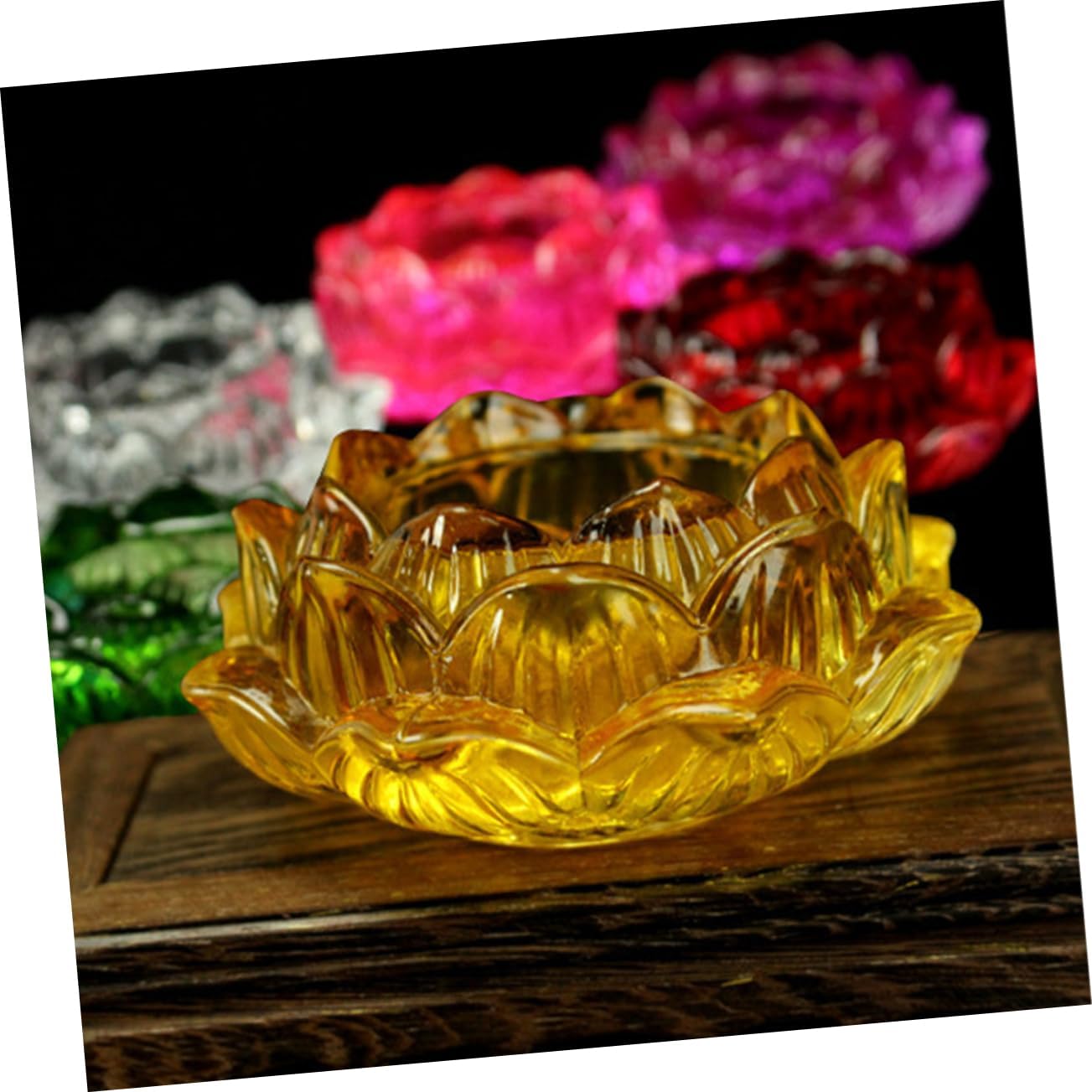 Buddha Lotus Glass Candle Holder