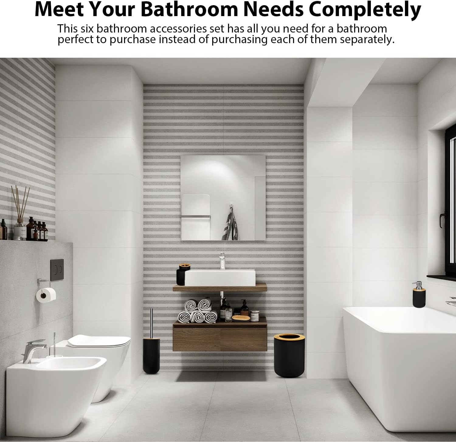 Elegant 6-Piece Bathroom Accessory Set