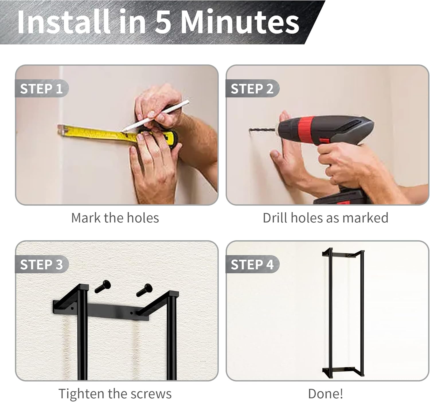 Space-Saving Wall-Mount Towel Holder for Bathrooms