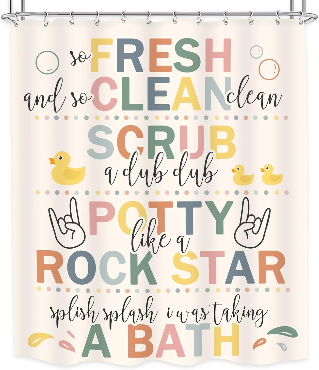 LGhtryo 12-Piece Kids Bathroom Rules Set - Fun Cartoon Positive Quotes