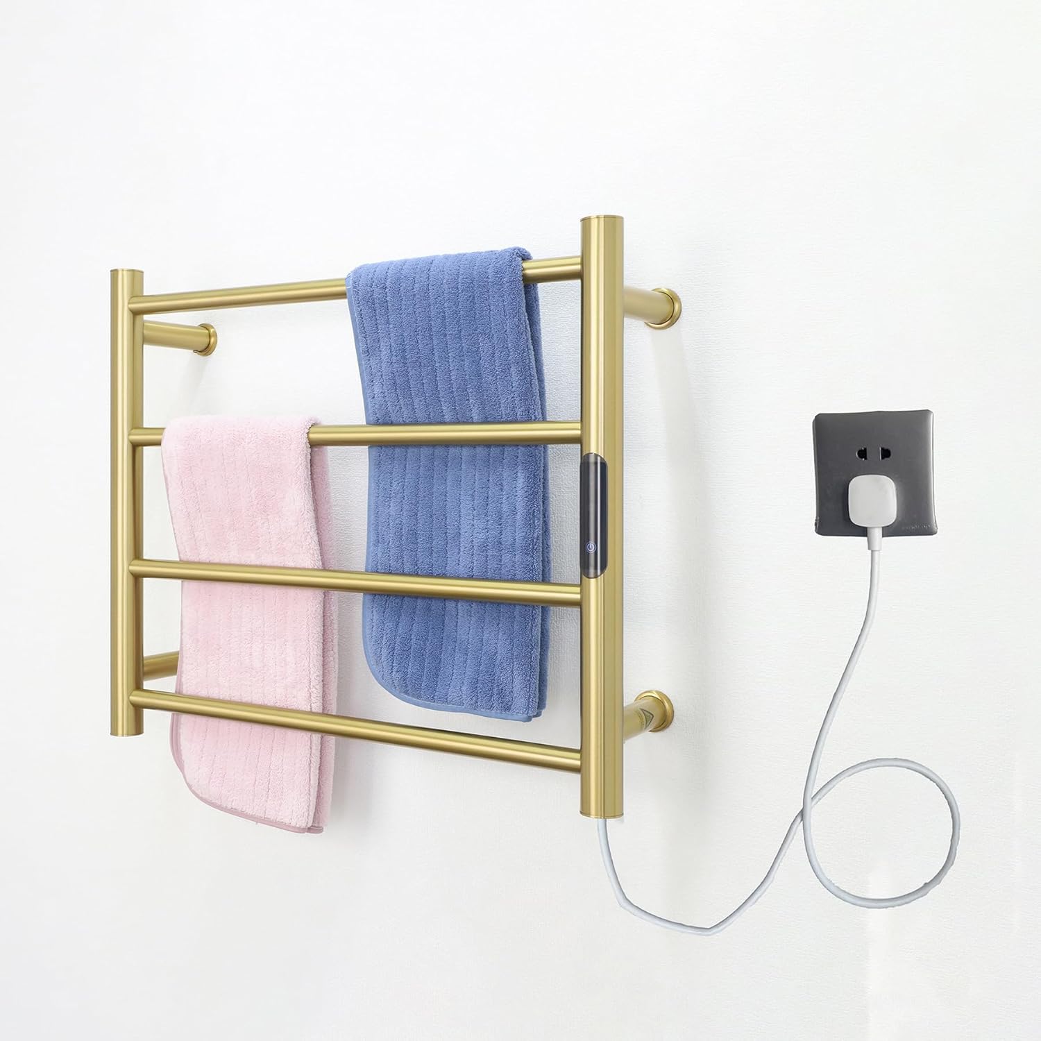 MEIJIELUO Heated Towel Rack for Bathroom Wall-Mounted