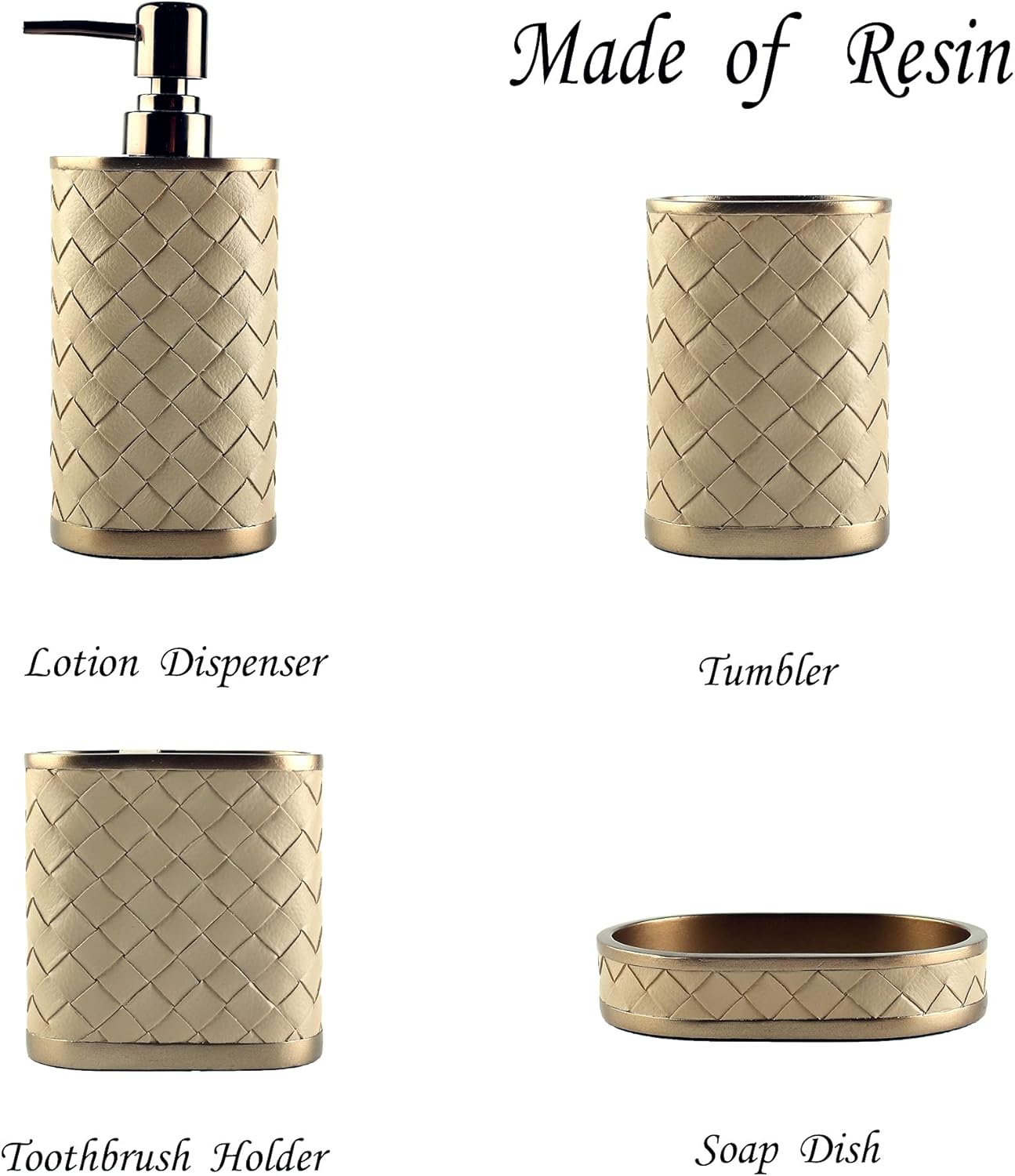 Luxury Resin Bathroom Set with 4 Pieces - Industrial to Modern Design