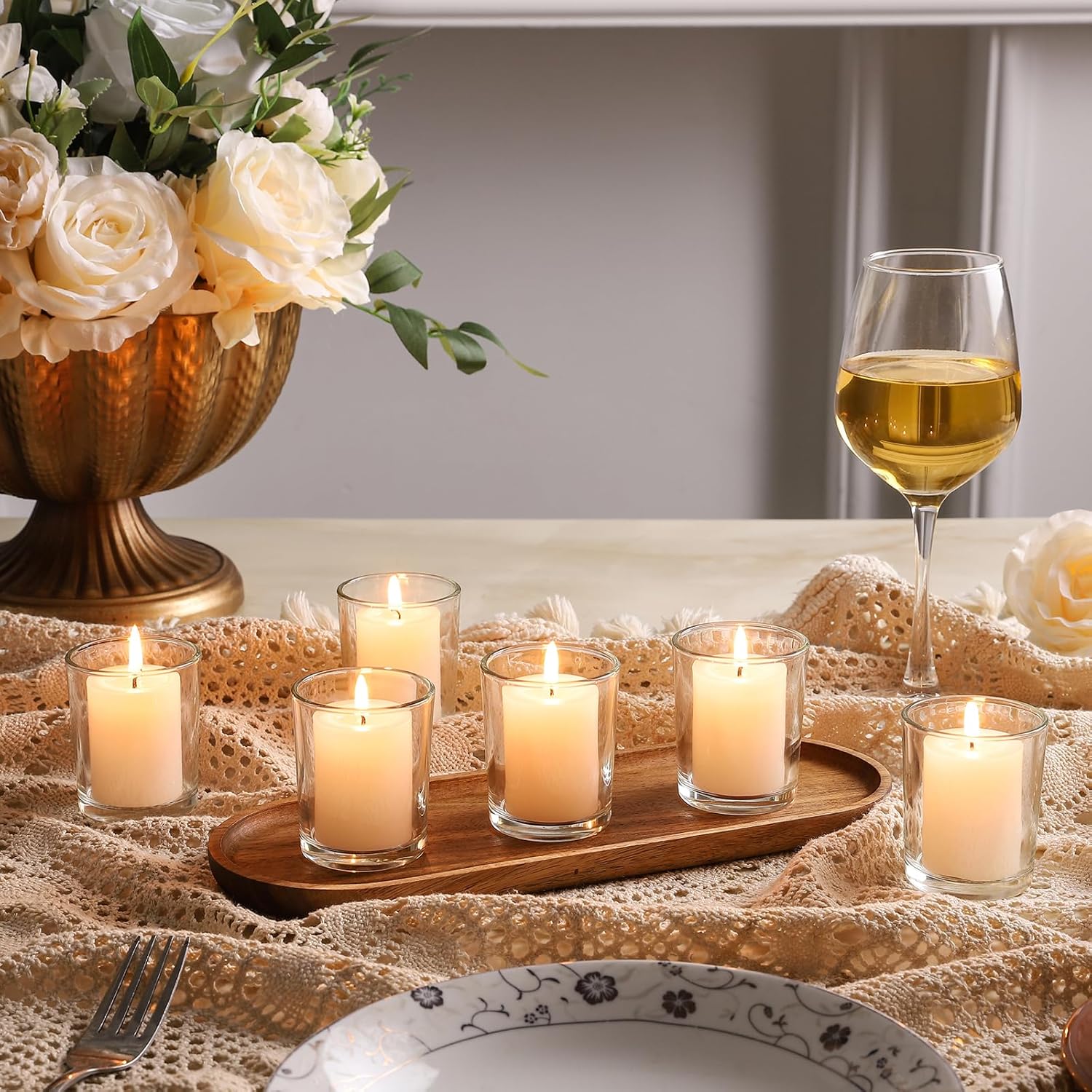 36-Piece Glass Votives Reusable Candle Holders