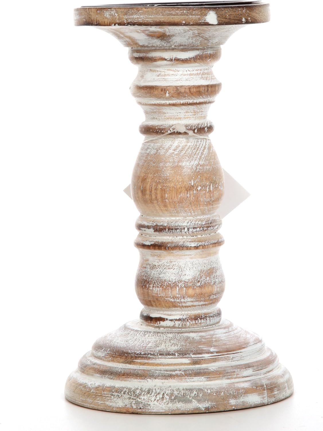 Hosley 8 Inch High Wood Candle Holder for Pillar Wax Candles