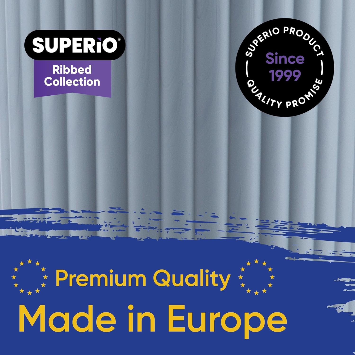 Superio Ribbed Collection - Blue Bathroom Accessories Set of 4