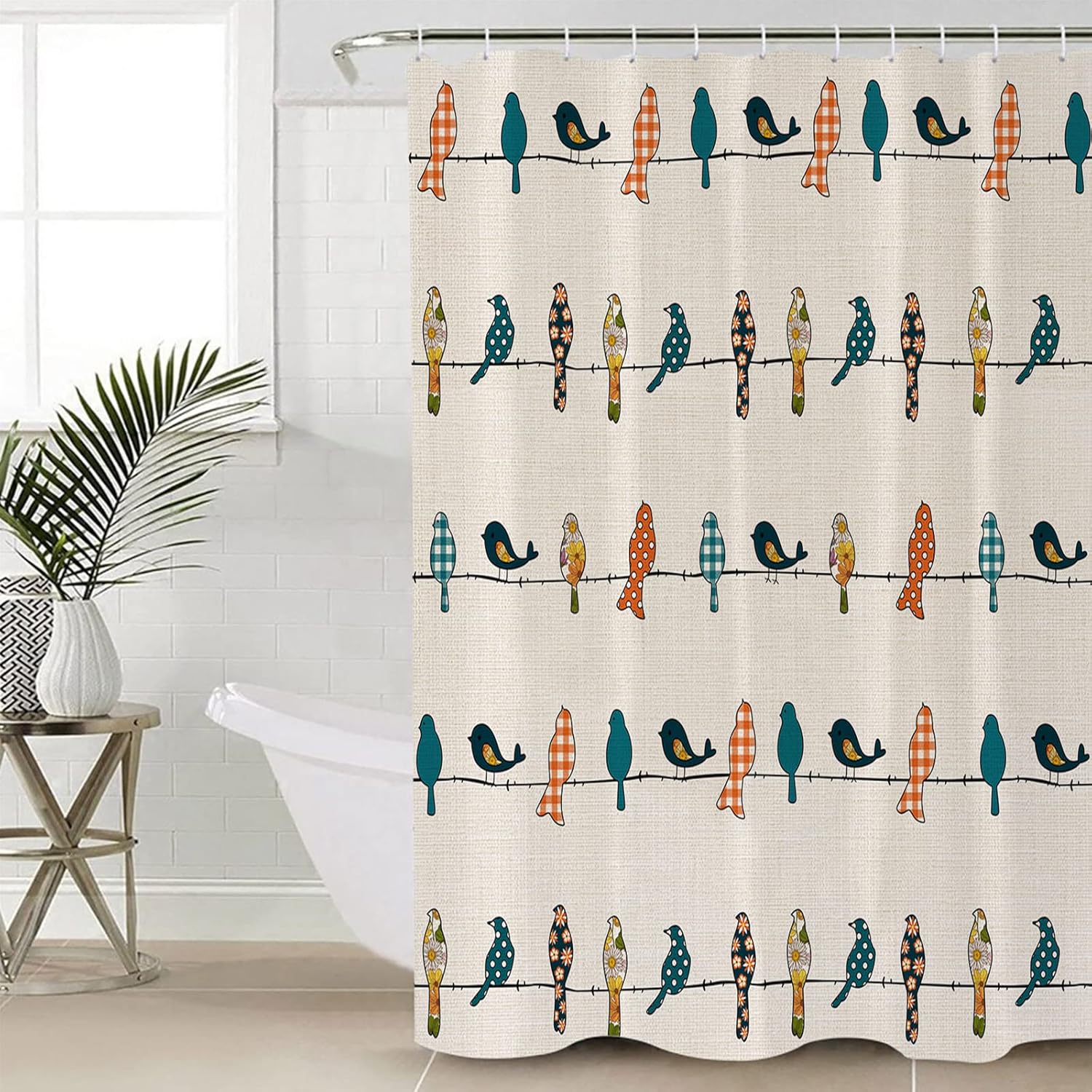 YESOF66 4PCS Bathroom Mat Set with Birds Design