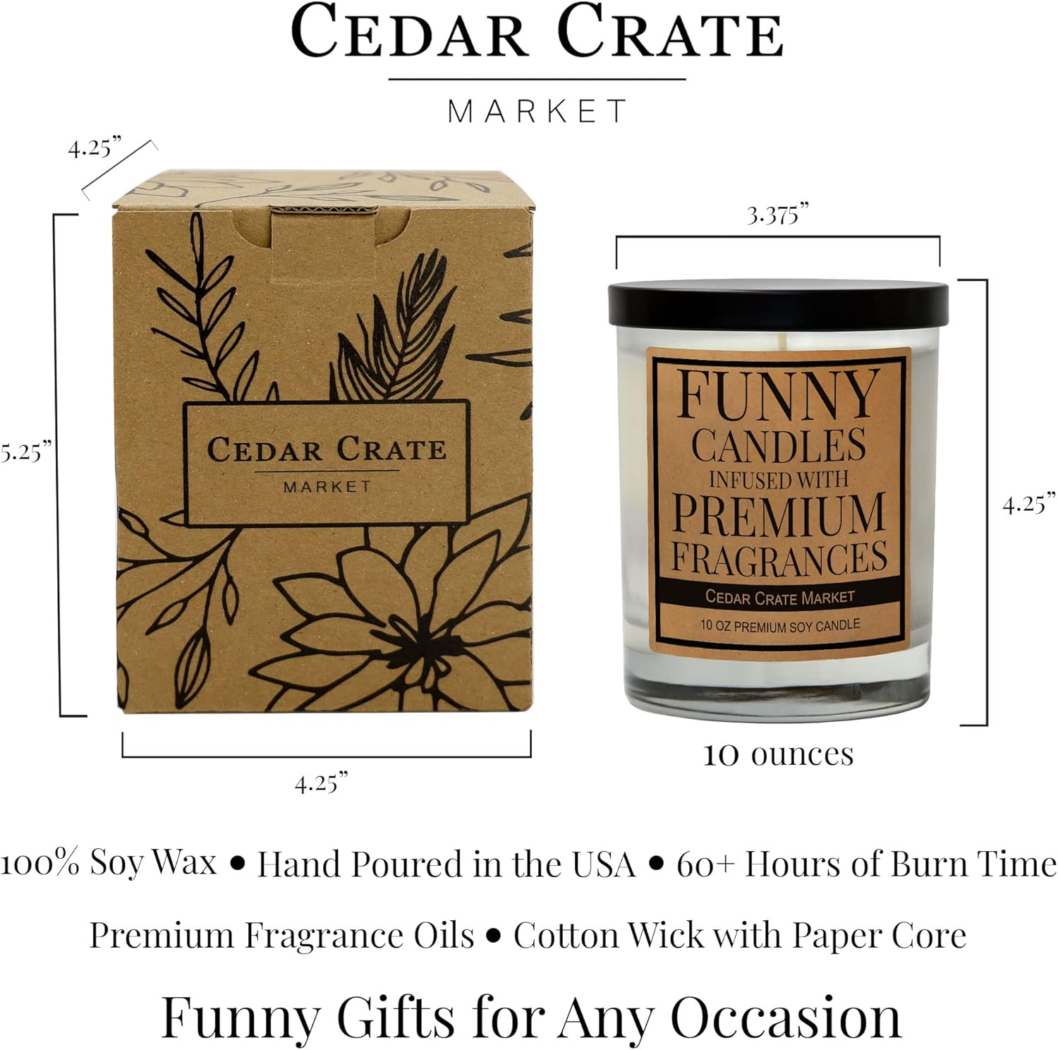 Curious Cat - 100 Soy-Candle for Women 10oz Jar Gift